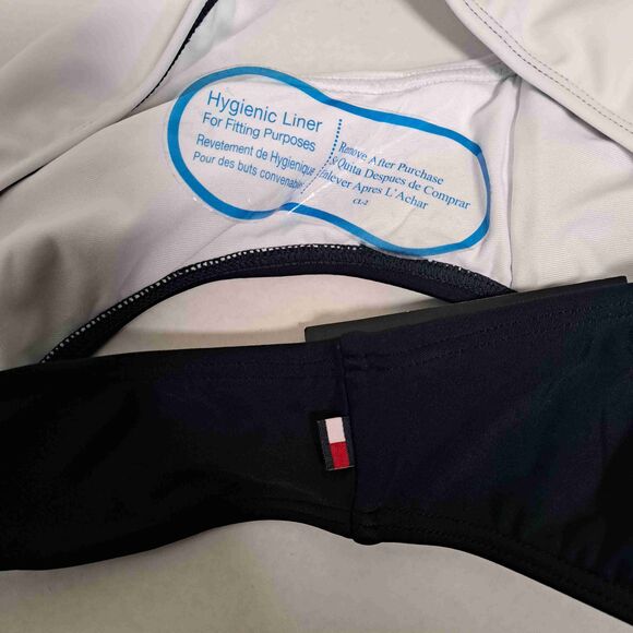 Tommy Hilfiger Navy/White V-Cut Cheeky Fit Bikini Swim Bottoms - Picture 8 of 9